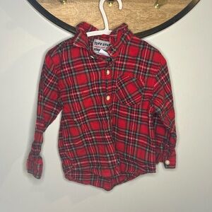 Tuff Stuff Made For Boys Kids Red Plaid Shirt